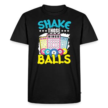 Secouer ces boules de bingo Jeu de bingo Joueur de bingo - T-shirt Premium bio Homme - noir - Devant - Nico (187cm)
