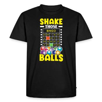 Secouer ces boules de bingo Jeu de bingo Joueur de bingo - T-shirt Premium bio Homme - noir - Devant - Nico (187cm)