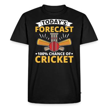 Today's Forecast 100% Chance Of Cricket Player - Men's Premium Organic T-Shirt - black - Front - Nico (187cm)