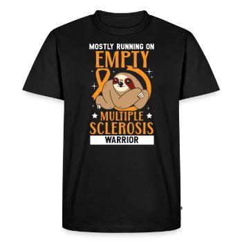 Meistens läuft auf leerem Multiple-Sklerose-Krieger - Männer Premium Bio T-Shirt - Schwarz - Vorne - Nico (187cm)