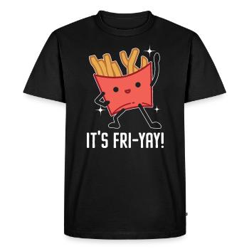 C’est Fri-Yay Fries Eater Foodie Potato Lover - T-shirt Premium bio Homme - noir - Devant - Nico (187cm)