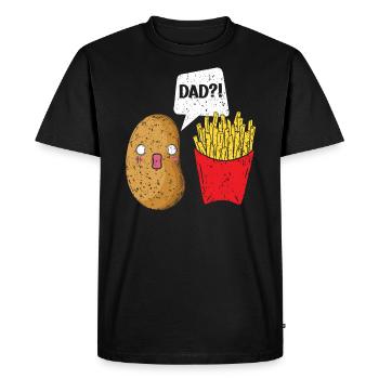 Frites Mangeur Foodie Amoureux de la pomme de terre Fête des pères - T-shirt Premium bio Homme - noir - Devant - Nico (187cm)