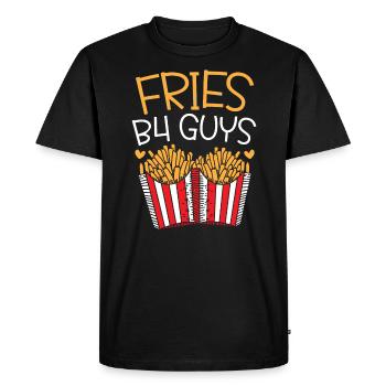 Frites B4 Guys Frites Mangeur Foodie Potato Lover - T-shirt Premium bio Homme - noir - Devant - Nico (187cm)