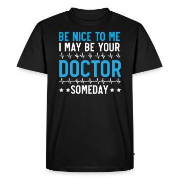 Médecin Médecine Médecine Médecin Soins de santé - T-shirt Premium bio Homme - noir - Devant - Nico (187cm)