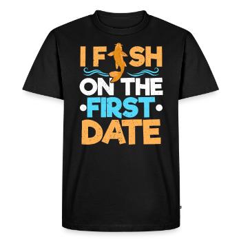 Pêcheur Pêche Pêcheur Poisson Pêcheur Poisson Pêcheur - T-shirt Premium bio Homme - noir - Devant - Nico (187cm)
