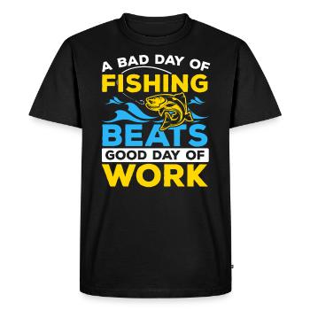 Pêcheur Pêche Pêcheur Poisson Pêcheur Poisson Pêcheur - T-shirt Premium bio Homme - noir - Devant - Nico (187cm)