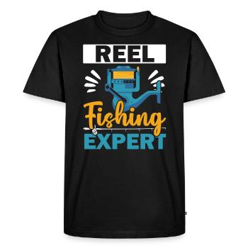 Pêcheur Pêche Pêcheur Poisson Pêcheur Poisson Pêcheur - T-shirt Premium bio Homme - noir - Devant - Nico (187cm)