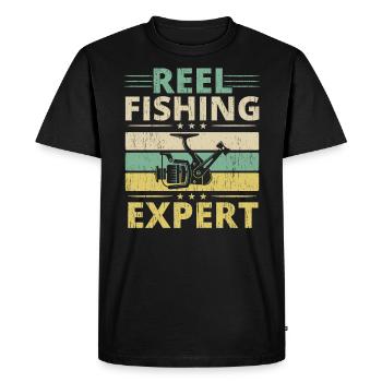 Pêcheur Pêche Pêcheur Poisson Pêcheur Poisson Pêcheur - T-shirt Premium bio Homme - noir - Devant - Nico (187cm)