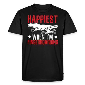 Happiest When I'm Fingerboarding Fingerboard - Men's Premium Organic T-Shirt - black - Front - Nico (187cm)