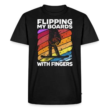 Flipping My Boards With Fingers Fingerboarding - Men's Premium Organic T-Shirt - black - Front - Nico (187cm)
