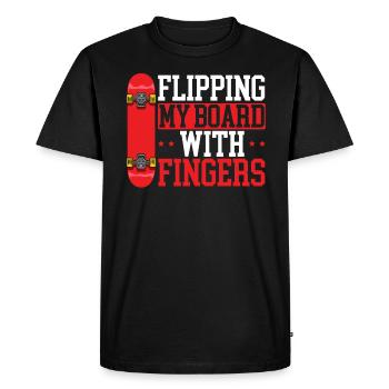 Flipping My Boards With Fingers Fingerboarding - Men's Premium Organic T-Shirt - black - Front - Nico (187cm)