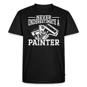 Never Underestimate A Painter Job House Painting - Men's Premium Organic T-Shirt - black - Front - Nico (187cm)