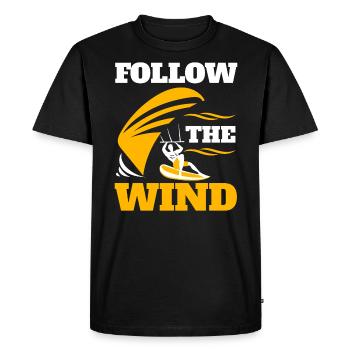 Follow The Wind Kiteboarding Kitesurfing - Men's Premium Organic T-Shirt - black - Front - Nico (187cm)