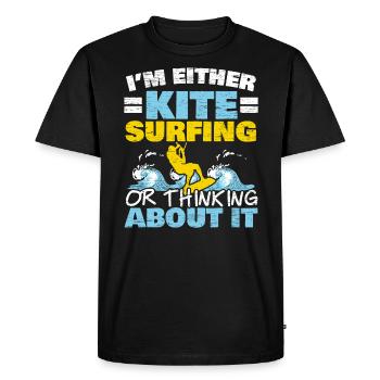 I'm Either Surfing Or Thinking About It Kitesurfer - Men's Premium Organic T-Shirt - black - Front - Nico (187cm)