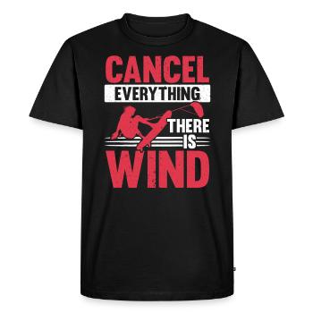 Cancel Everything There Is Wind Kitesurfing - Men's Premium Organic T-Shirt - black - Front - Nico (187cm)
