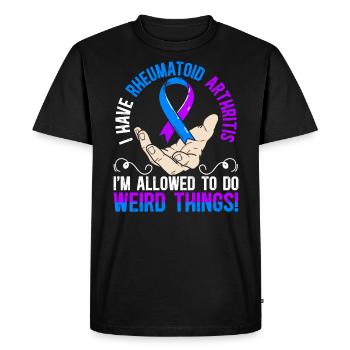 J’ai une maladie auto-immune de la polyarthrite rhumatoïde - T-shirt Premium bio Homme - noir - Devant - Nico (187cm)
