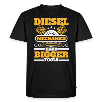 Les mécaniciens diesel ont de plus gros outils Mécanicien automobile - T-shirt Premium bio Homme - noir - Devant - Nico (187cm)