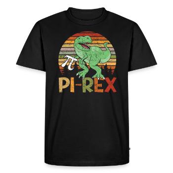 Pi-rex Dinosaur Math Professeur Mathématicien Pi Day - T-shirt Premium bio Homme - noir - Devant - Nico (187cm)