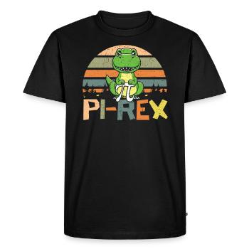 Pi-rex Dinosaur Math Professeur Mathématicien Pi Day - T-shirt Premium bio Homme - noir - Devant - Nico (187cm)