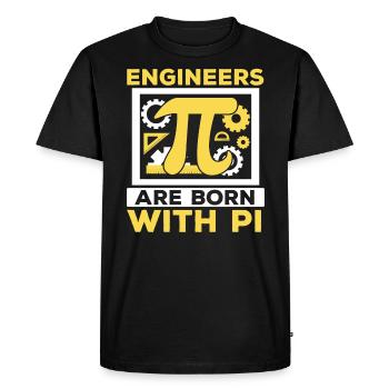 Les ingénieurs sont nés avec Pi Mathématicien Pi Day - T-shirt Premium bio Homme - noir - Devant - Nico (187cm)