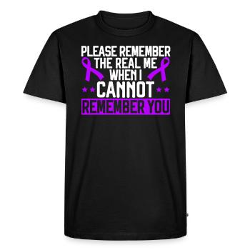Démence Je porte la conscience de la maladie d’Alzheimer violette - T-shirt Premium bio Homme - noir - Devant - Nico (187cm)