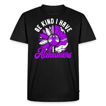 Démence Je porte la conscience de la maladie d’Alzheimer violette - T-shirt Premium bio Homme - noir - Devant - Nico (187cm)