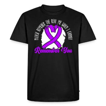 Démence Je porte la conscience de la maladie d’Alzheimer violette - T-shirt Premium bio Homme - noir - Devant - Nico (187cm)