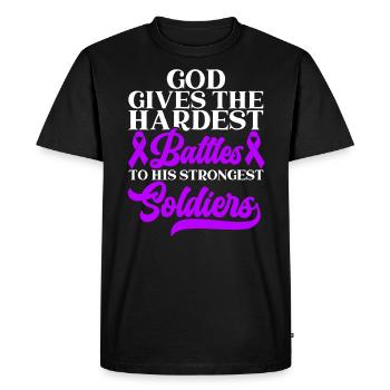 Démence Je porte la conscience de la maladie d’Alzheimer violette - T-shirt Premium bio Homme - noir - Devant - Nico (187cm)