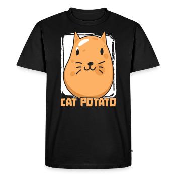 Chat Pomme de terre Foodie Potato Lover Frites Pommes de terre - T-shirt Premium bio Homme - noir - Devant - Nico (187cm)