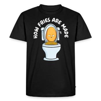 Comment les frites sont faites végétarien Vegan Potato Lover - T-shirt Premium bio Homme - noir - Devant - Nico (187cm)