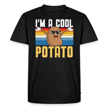 I'm A Cool Potato Foodie Potato Lover French Fries - Men's Premium Organic T-Shirt - black - Front - Nico (187cm)