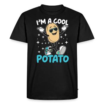 I'm A Cool Potato Foodie Potato Lover French Fries - Men's Premium Organic T-Shirt - black - Front - Nico (187cm)