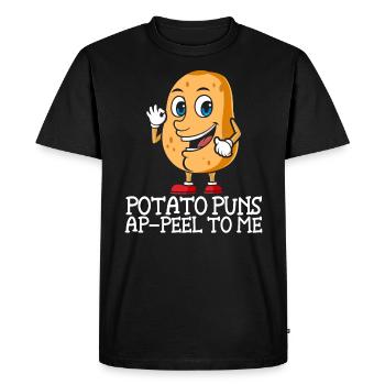 Potato Puns Ap-peel To Me Potato Lover Fries - T-shirt Premium bio Homme - noir - Devant - Nico (187cm)