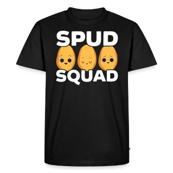 Spud Squad Foodie Potato Lover Fries Potatoes - Men's Premium Organic T-Shirt - black - Front - Nico (187cm)