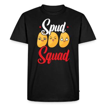 Spud Squad Foodie Potato Lover Fries Potatoes - T-shirt Premium bio Homme - noir - Devant - Nico (187cm)