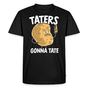 Taters va à Tate Foodie Potato Lover Français Fries - T-shirt Premium bio Homme - noir - Devant - Nico (187cm)