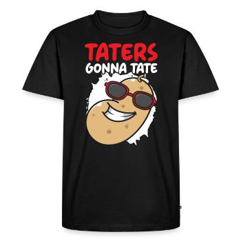 Taters va à Tate Foodie Potato Lover Français Fries - T-shirt Premium bio Homme - noir - Devant - Nico (187cm)