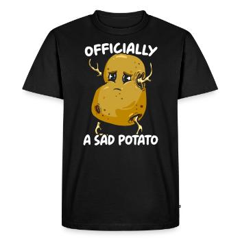Officiellement une triste pomme de terre frite gourmande pommes de terre - T-shirt Premium bio Homme - noir - Devant - Nico (187cm)