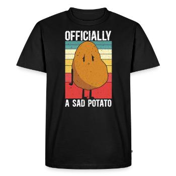 Officiellement une triste pomme de terre frite gourmande pommes de terre - T-shirt Premium bio Homme - noir - Devant - Nico (187cm)