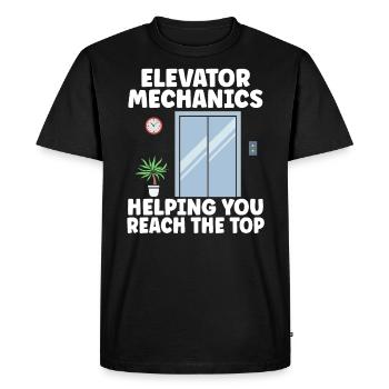 La mécanique d’ascenseur vous aide à atteindre le sommet - T-shirt Premium bio Homme - noir - Devant - Nico (187cm)