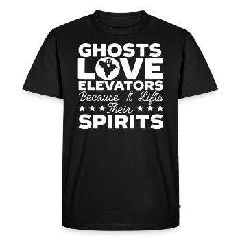 Ghosts Love Elevators Technicien d’ascenseur - T-shirt Premium bio Homme - noir - Devant - Nico (187cm)