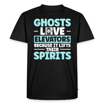 Ghosts Love Elevators Technicien d’ascenseur - T-shirt Premium bio Homme - noir - Devant - Nico (187cm)