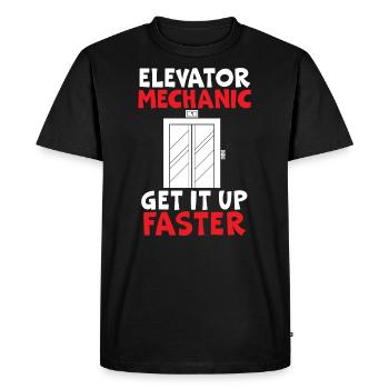 Mécanicien d’ascenseur Get It Up Faster Réparation d’ascenseur - T-shirt Premium bio Homme - noir - Devant - Nico (187cm)