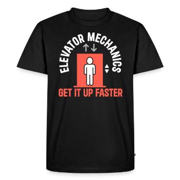 Mécanicien d’ascenseur Get It Up Faster Réparation d’ascenseur - T-shirt Premium bio Homme - noir - Devant - Nico (187cm)