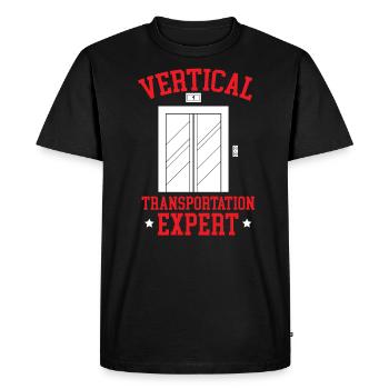 Mécanicien d’ascenseur expert en transport vertical - T-shirt Premium bio Homme - noir - Devant - Nico (187cm)
