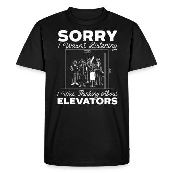 Je pensais à Elevators Elevator Mechanic - T-shirt Premium bio Homme - noir - Devant - Nico (187cm)