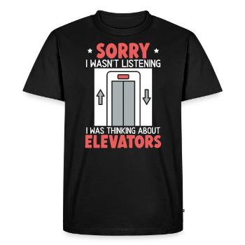 Je pensais à Elevators Elevator Mechanic - T-shirt Premium bio Homme - noir - Devant - Nico (187cm)