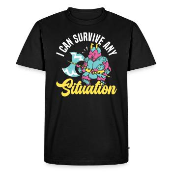 Je peux survivre à n’importe quelle situation d’ours d’eau tardigrade - T-shirt Premium bio Homme - noir - Devant - Nico (187cm)