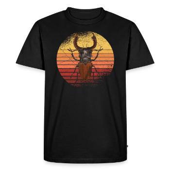 Entomologie des insectes Futur entomologiste Retro Coléoptère - T-shirt Premium bio Homme - noir - Devant - Nico (187cm)