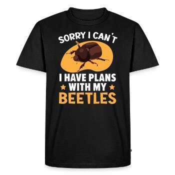Désolé, je ne peux pas avoir de plans avec mon insecte coléoptère - T-shirt Premium bio Homme - noir - Devant - Nico (187cm)